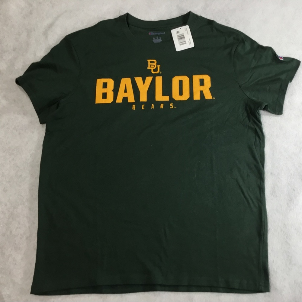 Champion Baylor Bears Green Tee with Gold Logo sz Large unisex NWT